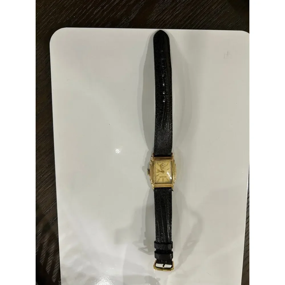 Bulova art deco swiss power 10K rolled gold plate watch - Picture 3 of 10